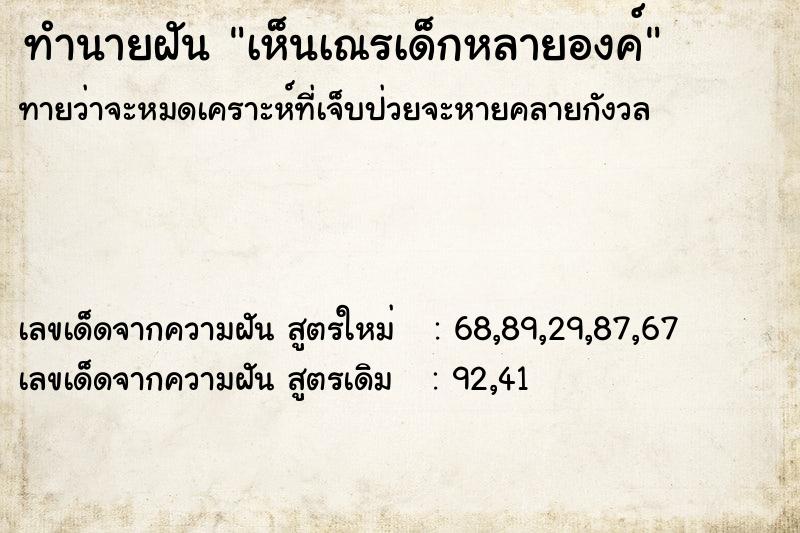 ทำนายฝันเห็นเณรเด็กหลายองค์ ทำนายฝันทำนายฝันเห็นเณรเด็กหลายองค์