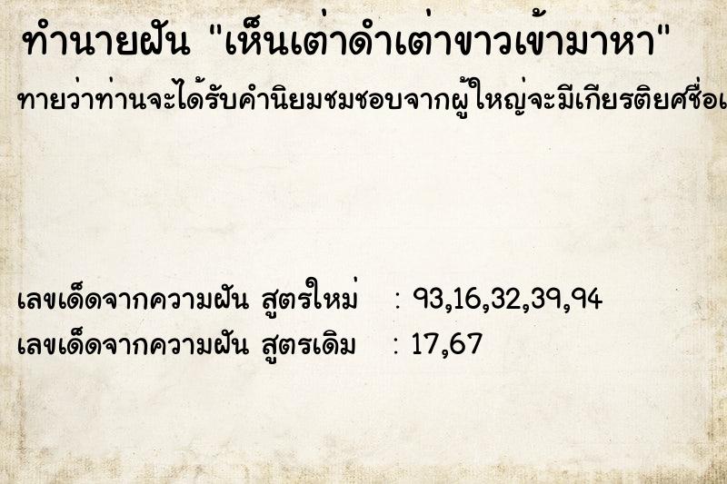 ทำนายฝันทำนายฝันเห็นเต่าดำเต่าขาวเข้ามาหา