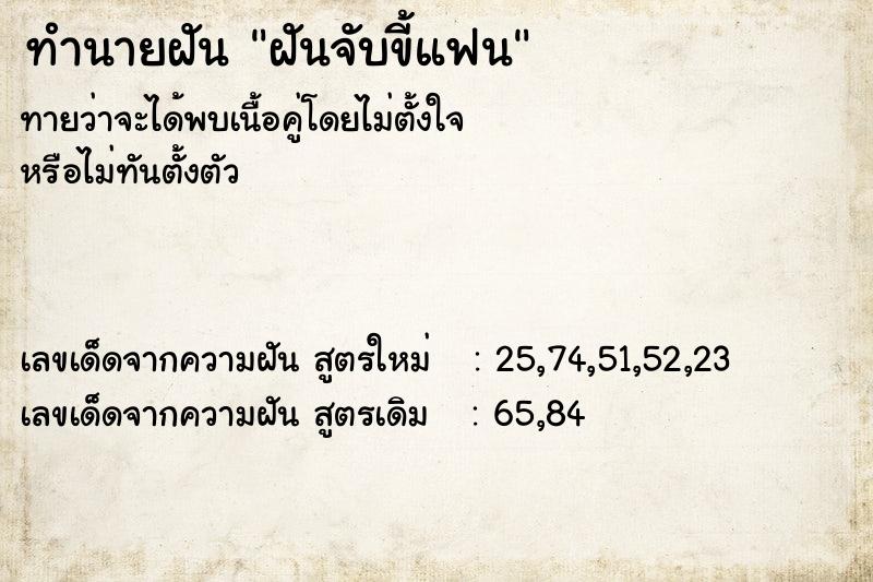 ทำนายฝันฝันจับขี้แฟน ทำนายฝันทำนายฝันฝันจับขี้แฟน