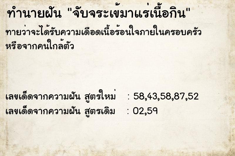 ทำนายฝันจับจระเข้มาแร่เนื้อกิน ทำนายฝันทำนายฝันจับจระเข้มาแร่เนื้อกิน