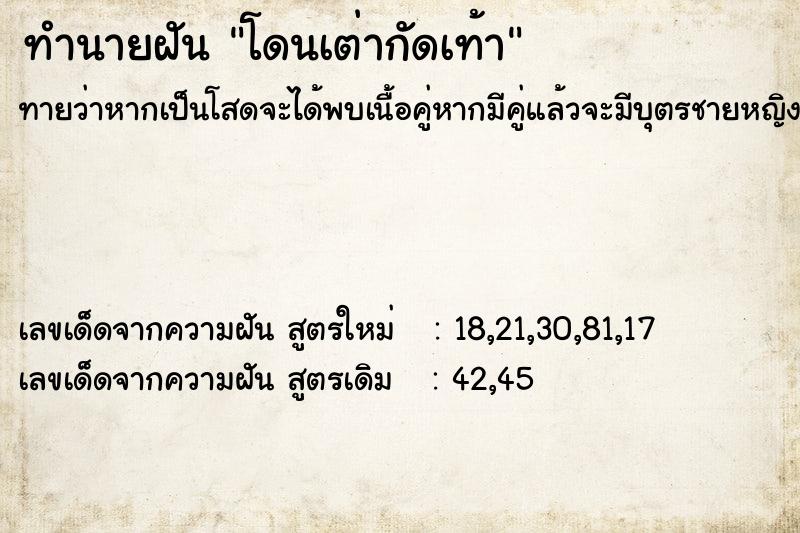 ทำนายฝันโดนเต่ากัดเท้า ทำนายฝันทำนายฝันโดนเต่ากัดเท้า