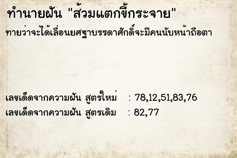 ทำนายฝันส้วมแตกขี้กระจาย ทำนายฝันทำนายฝันส้วมแตกขี้กระจาย