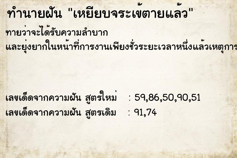 ทำนายฝันทำนายฝันเหยียบจระเข้ตายแล้ว