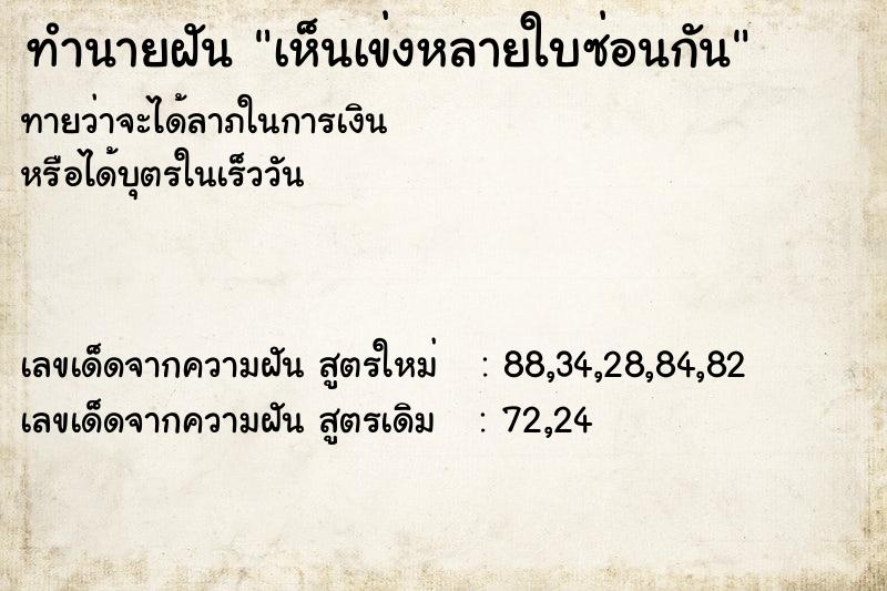 ทำนายฝันเห็นเข่งหลายใบซ่อนกัน ทำนายฝันทำนายฝันเห็นเข่งหลายใบซ่อนกัน