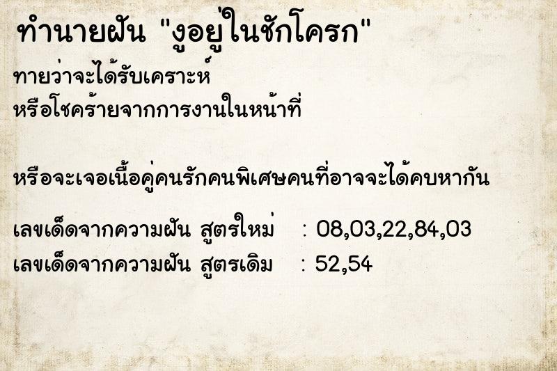 ทำนายฝัน งูอยู่ในชักโครก ทำนายฝัน งูอยู่ในชักโครก