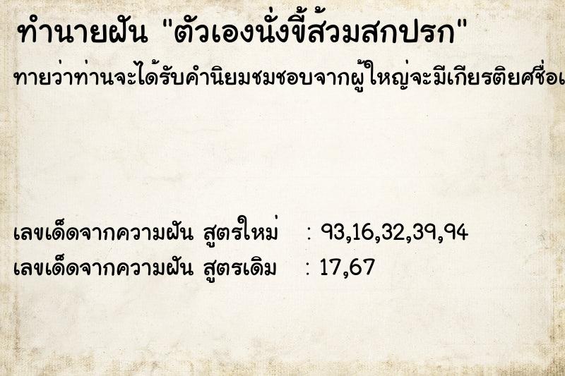ทำนายฝันตัวเองนั่งขี้ส้วมสกปรก ทำนายฝันทำนายฝันตัวเองนั่งขี้ส้วมสกปรก