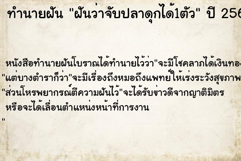 ทำนายฝัน ฝันว่าจับปลาดุกได้1ตัว ตำราโบราณ แม่นที่สุดในโลก