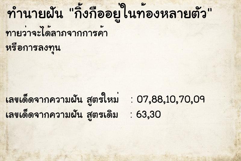 ทำนายฝันกิ้งกืออยู่ในท้องหลายตัว ทำนายฝันทำนายฝันกิ้งกืออยู่ในท้องหลายตัว