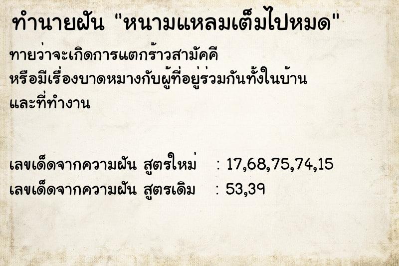 ทำนายฝันทำนายฝันหนามแหลมเต็มไปหมด