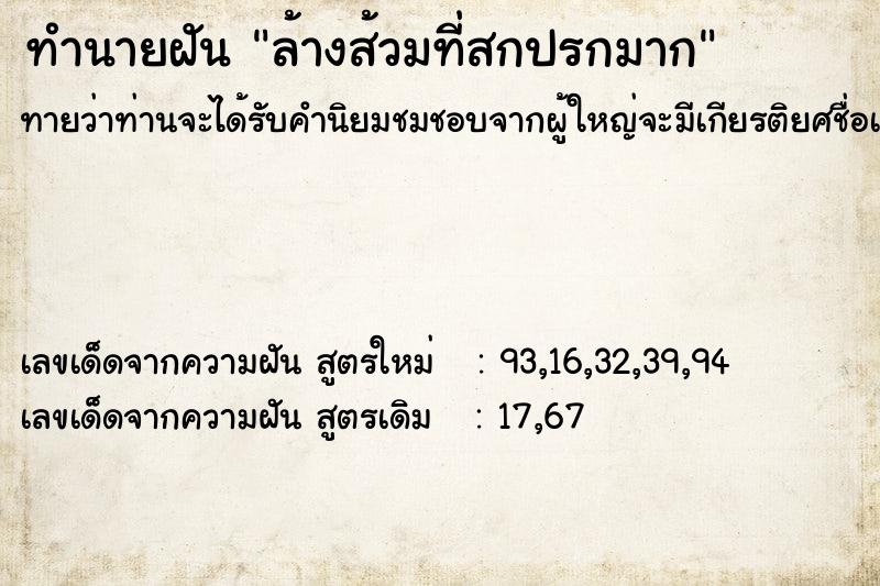ทำนายฝันล้างส้วมที่สกปรกมาก ทำนายฝันทำนายฝันล้างส้วมที่สกปรกมาก