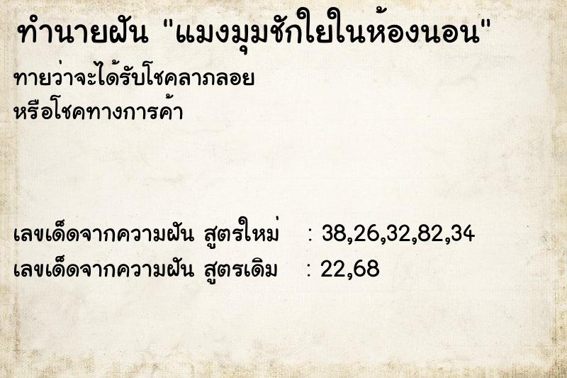 ทำนายฝันทำนายฝันแมงมุมชักใยในห้องนอน