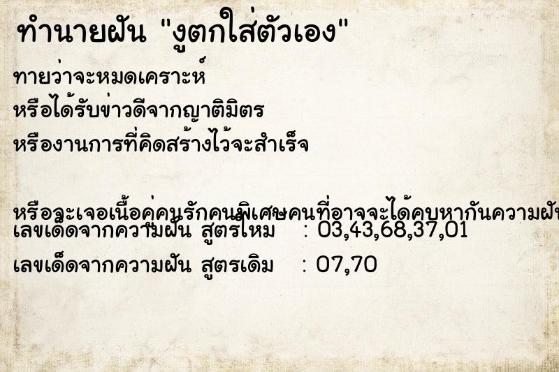 ทำนายฝันงูตกใส่ตัวเอง ทำนายฝันทำนายฝันงูตกใส่ตัวเอง