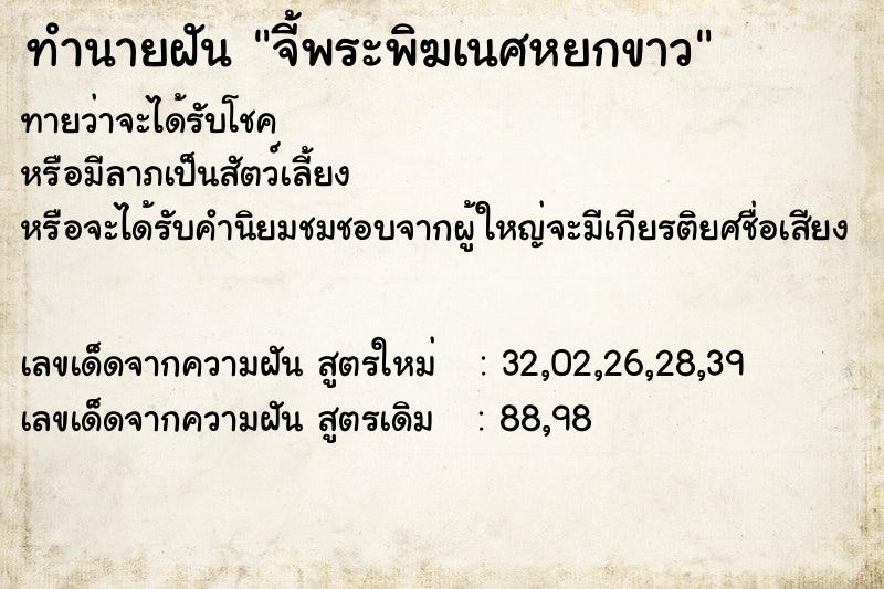 ทำนายฝันจี้พระพิฆเนศหยกขาว ทำนายฝันทำนายฝันจี้พระพิฆเนศหยกขาว