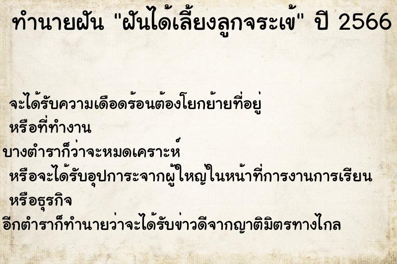 ทำนายฝันฝันได้เลี้ยงลูกจระเข้ ทำนายฝันทำนายฝันฝันได้เลี้ยงลูกจระเข้