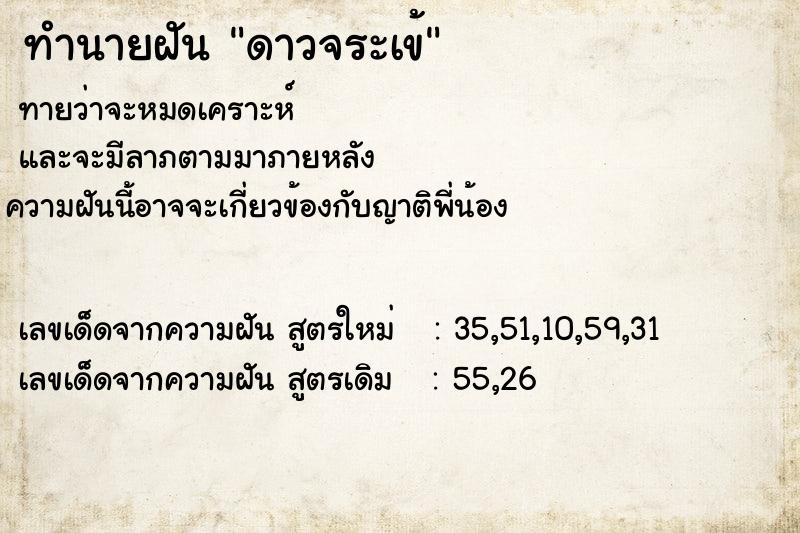 ทำนายฝันดาวจระเข้ ทำนายฝันทำนายฝันดาวจระเข้
