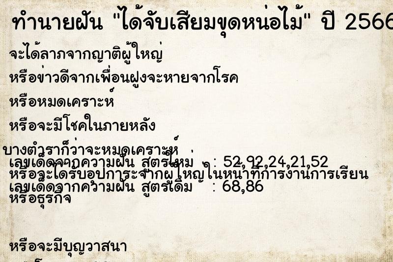 ทำนายฝันทำนายฝันได้จับเสียมขุดหน่อไม้