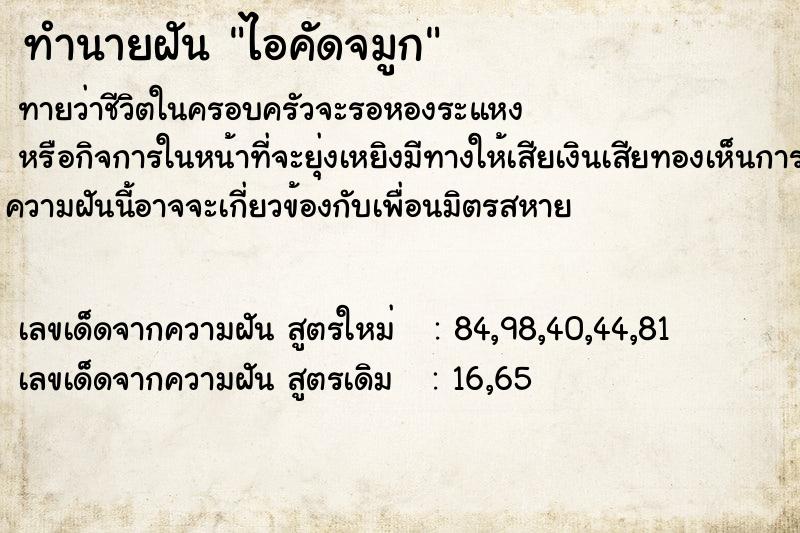 ทำนายฝันทำนายฝันไอคัดจมูก