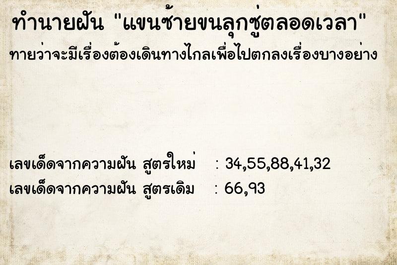 ทำนายฝันทำนายฝันแขนซ้ายขนลุกซู่ตลอดเวลา