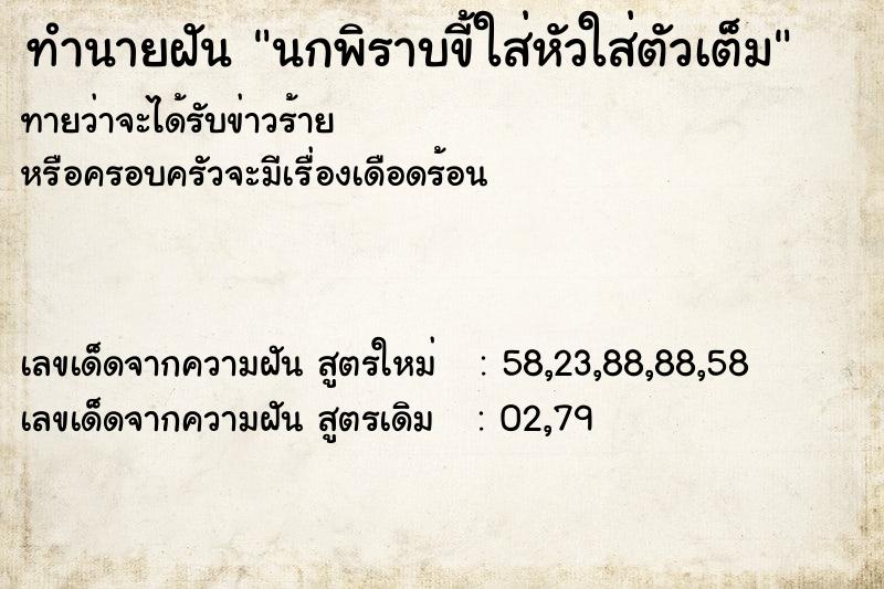 ทำนายฝันนกพิราบขี้ใส่หัวใส่ตัวเต็ม ทำนายฝันทำนายฝันนกพิราบขี้ใส่หัวใส่ตัวเต็ม