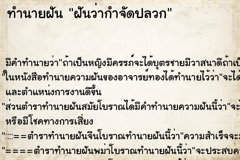 ทำนายฝัน ฝันว่ากำจัดปลวก ทำนายฝัน ฝันว่ากำจัดปลวก