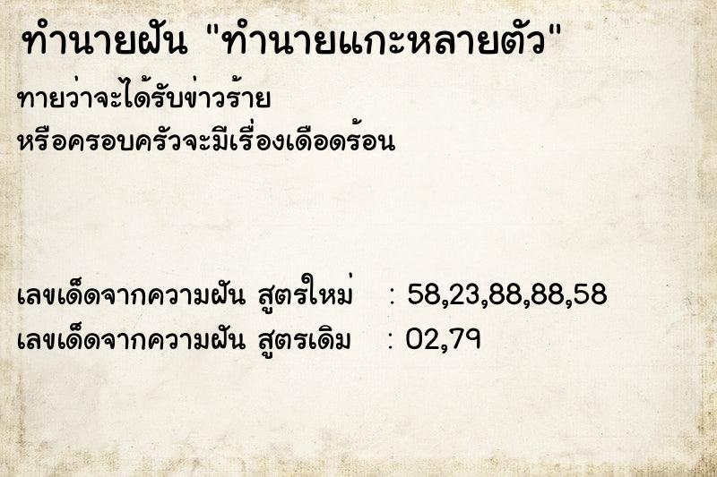 ทำนายฝัน ทำนายแกะหลายตัว ทำนายฝัน ทำนายแกะหลายตัว