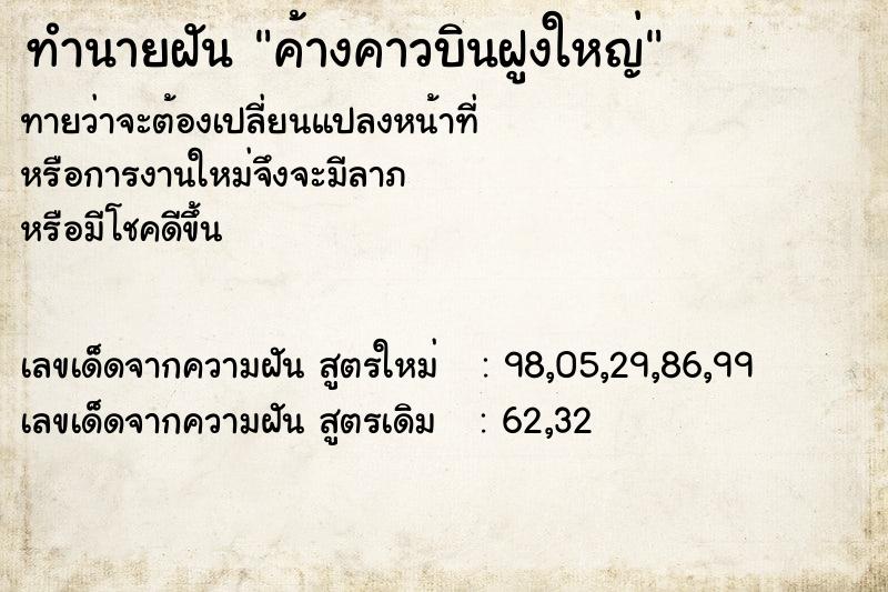 ทำนายฝันทำนายฝันค้างคาวบินฝูงใหญ่