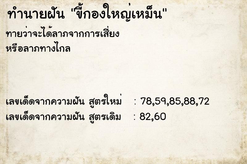 ทำนายฝันทำนายฝันขี้กองใหญ่เหม็น