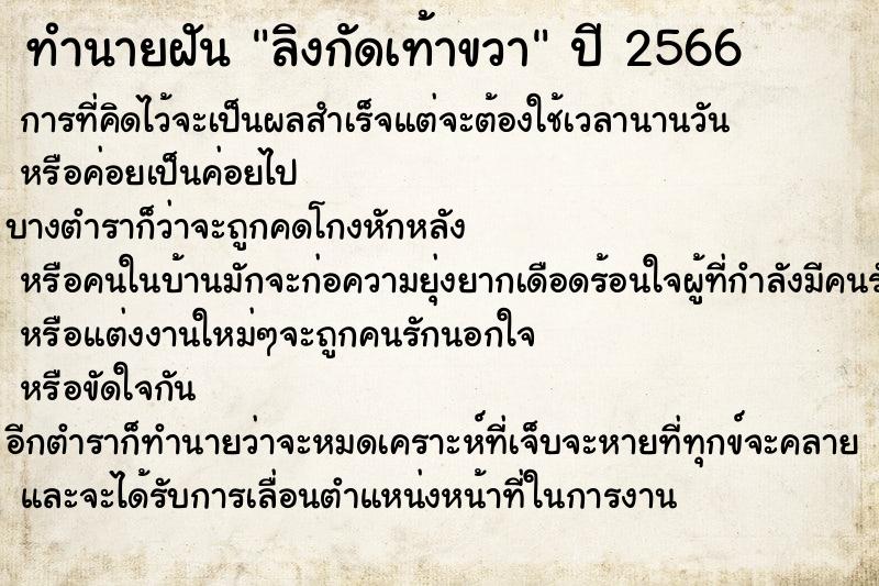 ทำนายฝันลิงกัดเท้าขวา ทำนายฝันทำนายฝันลิงกัดเท้าขวา