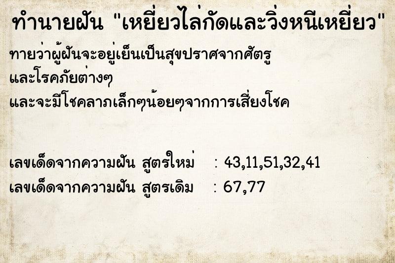 ทำนายฝัน เหยี่ยวไล่กัดและวิ่งหนีเหยี่ยว