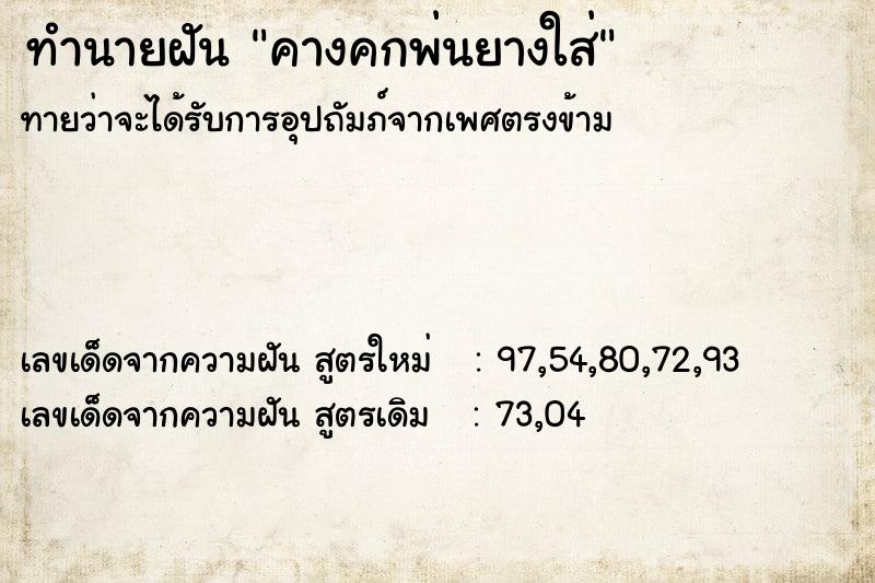 ทำนายฝัน คางคกพ่นยางใส่ ทำนายฝัน คางคกพ่นยางใส่