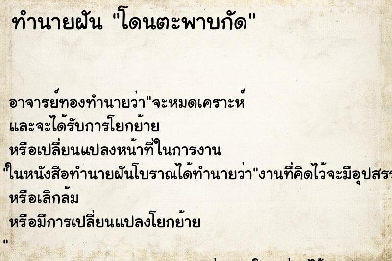 ทำนายฝัน โดนตะพาบกัด