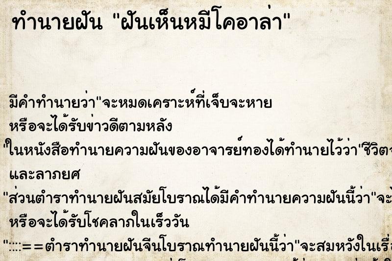 ทำนายฝัน ฝันเห็นหมีโคอาล่า ตำราโบราณ แม่นที่สุดในโลก