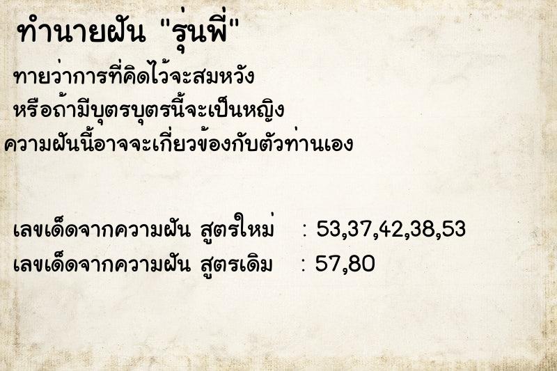 ทำนายฝัน รุ่นพี่ ตำราโบราณ แม่นที่สุดในโลก