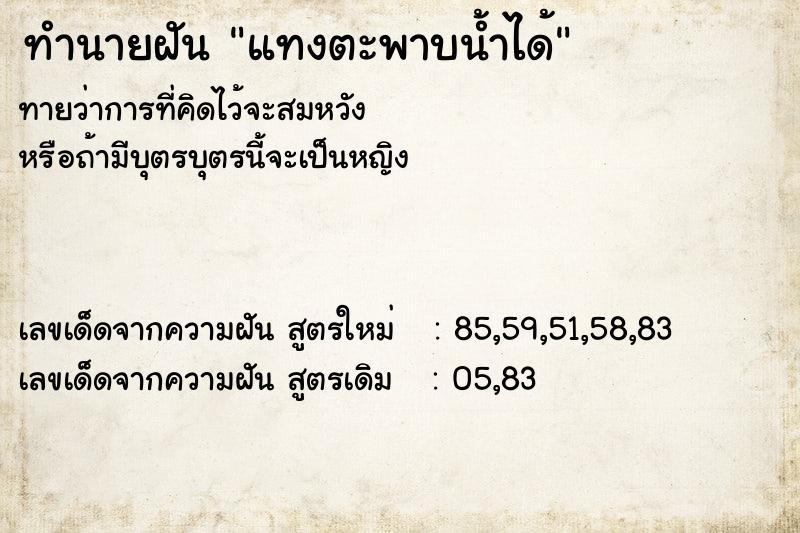 ทำนายฝัน แทงตะพาบน้ำได้ ทำนายฝัน แทงตะพาบน้ำได้