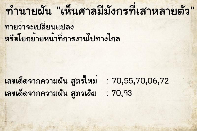 ทำนายฝันเห็นศาลมีมังกรที่เสาหลายตัว ทำนายฝันทำนายฝันเห็นศาลมีมังกรที่เสาหลายตัว
