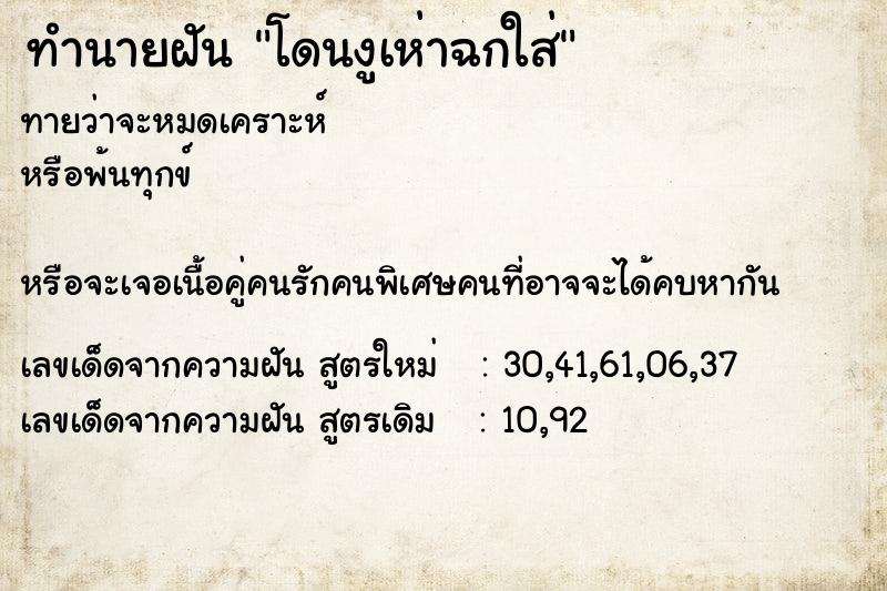 ทำนายฝันโดนงูเห่าฉกใส่ ทำนายฝันทำนายฝันโดนงูเห่าฉกใส่