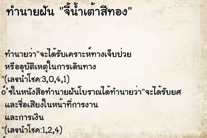 ทำนายฝัน จี้น้ำเต้าสีทอง ทำนายฝัน จี้น้ำเต้าสีทอง
