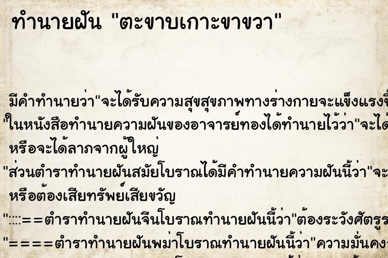 ทำนายฝัน ตะขาบเกาะขาขวา ทำนายฝัน ตะขาบเกาะขาขวา