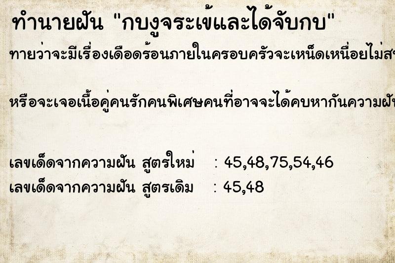 ทำนายฝัน กบงูจระเข้และได้จับกบ ตำราโบราณ แม่นที่สุดในโลก