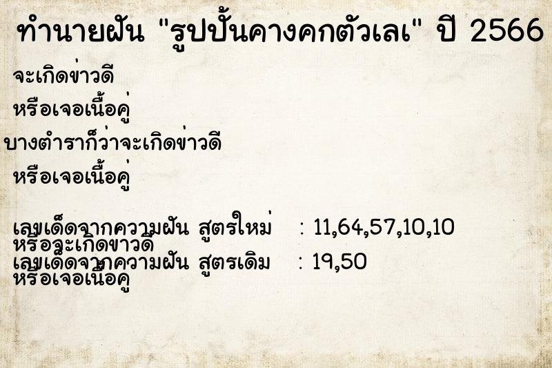 ทำนายฝัน รูปปั้นคางคกตัวเลà