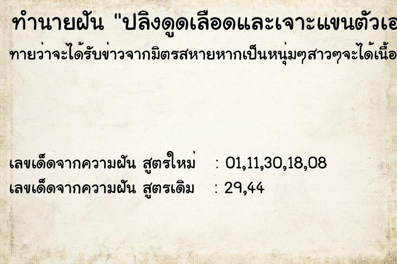 ทำนายฝันปลิงดูดเลือดและเจาะแขนตัวเองทะลุ ทำนายฝันทำนายฝันปลิงดูดเลือดและเจาะแขนตัวเองทะลุ