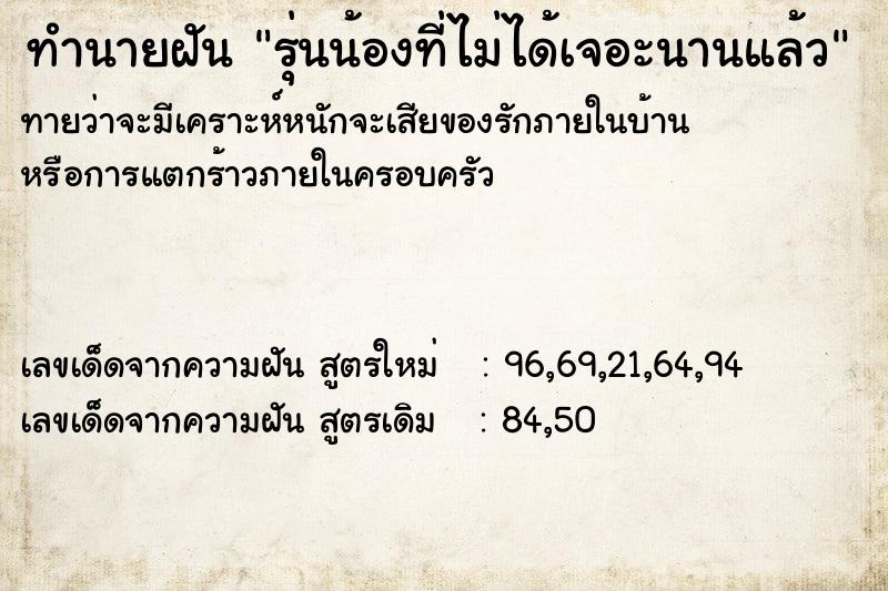 ทำนายฝันรุ่นน้องที่ไม่ได้เจอะนานแล้ว ทำนายฝันทำนายฝันรุ่นน้องที่ไม่ได้เจอะนานแล้ว