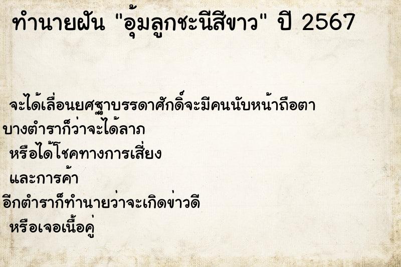 ทำนายฝัน อุ้มลูกชะนีสีขาว ทำนายฝัน อุ้มลูกชะนีสีขาว