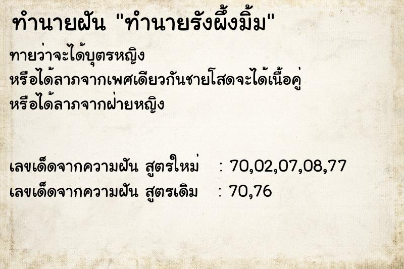 ทำนายฝันทำนายรังผึ้งมิ้ม ทำนายฝันทำนายฝันทำนายรังผึ้งมิ้ม