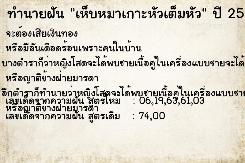 ทำนายฝัน เห็บหมาเกาะหัวเต็มหัว ทำนายฝัน เห็บหมาเกาะหัวเต็มหัว