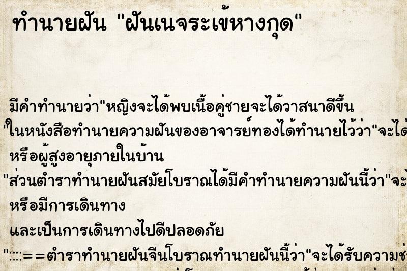 ทำนายฝันฝันเนจระเข้หางกุด ทำนายฝันทำนายฝันฝันเนจระเข้หางกุด