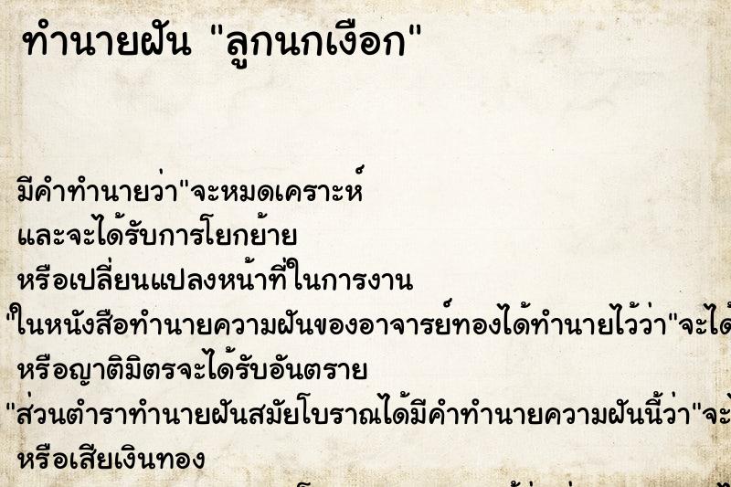 ทำนายฝัน ลูกนกเงือก ทำนายฝัน ลูกนกเงือก