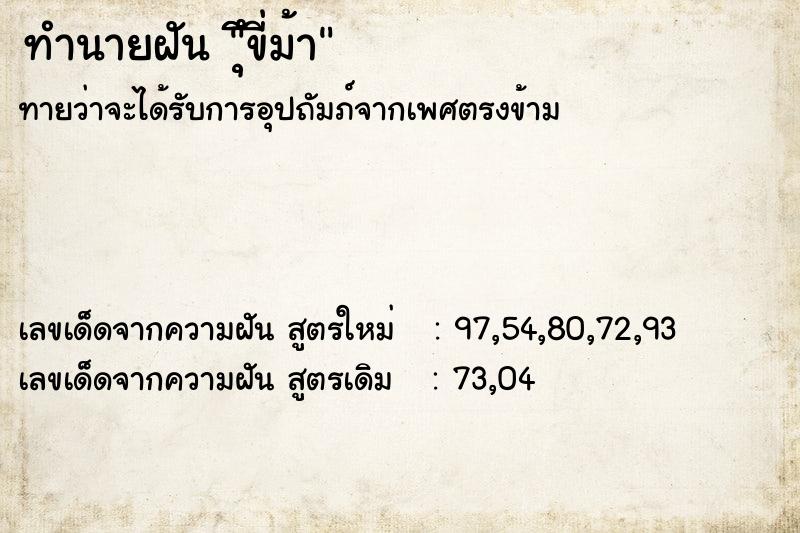 ทำนายฝันึึุขี่ม้า ทำนายฝันทำนายฝันึึุขี่ม้า