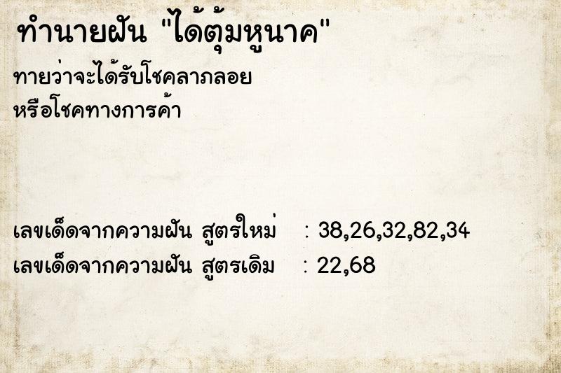 ทำนายฝันได้ตุ้มหูนาค ทำนายฝันทำนายฝันได้ตุ้มหูนาค