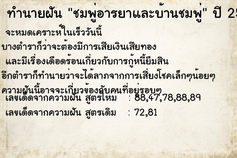 ทำนายฝัน ชมพู่อารยาและบ้านชมพู่